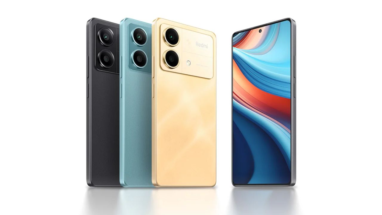 Poco x6 Neo in yellow mint and vlack color on whote background