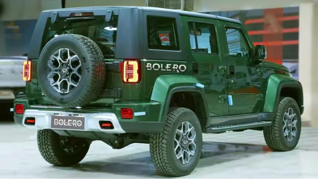 New Mahindra Bolero in black color in parking area