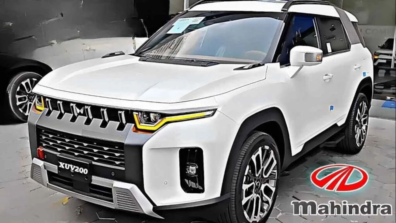 New Mahindra XUV200 in white color in a showroom